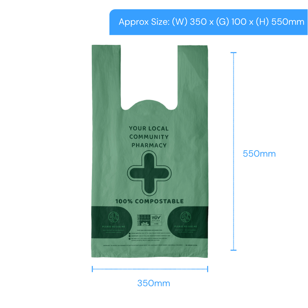 [EMTC9] Compostable Carrier Bags - Extra Large (Pack of 500)
