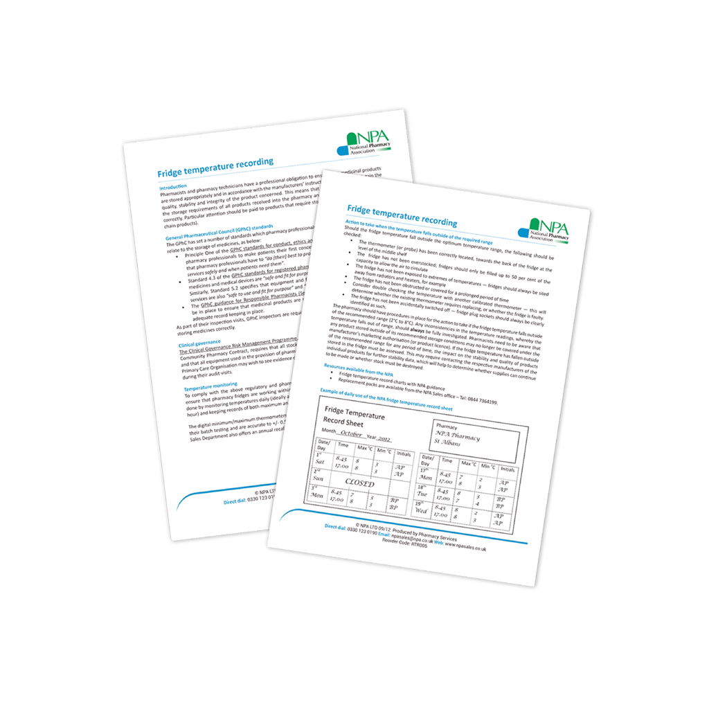 [RTR005] Fridge Temperature Sheets