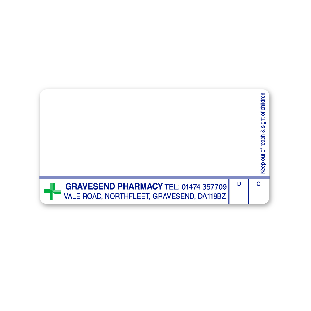 [AZEMT2559] Gravesend (Northfleet) Pharmacy Labels