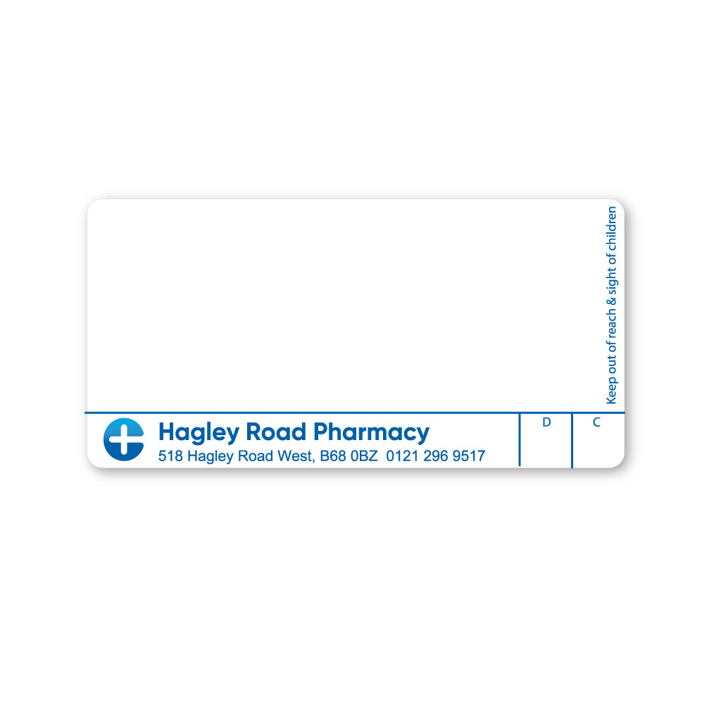 [AZEMT4081] Crest Pharmacy Labels 518 Hagley Road 