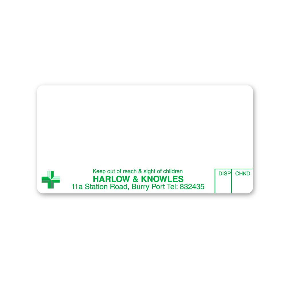 Harlow&Knowles (Burry Port) Pharmacy Labels
