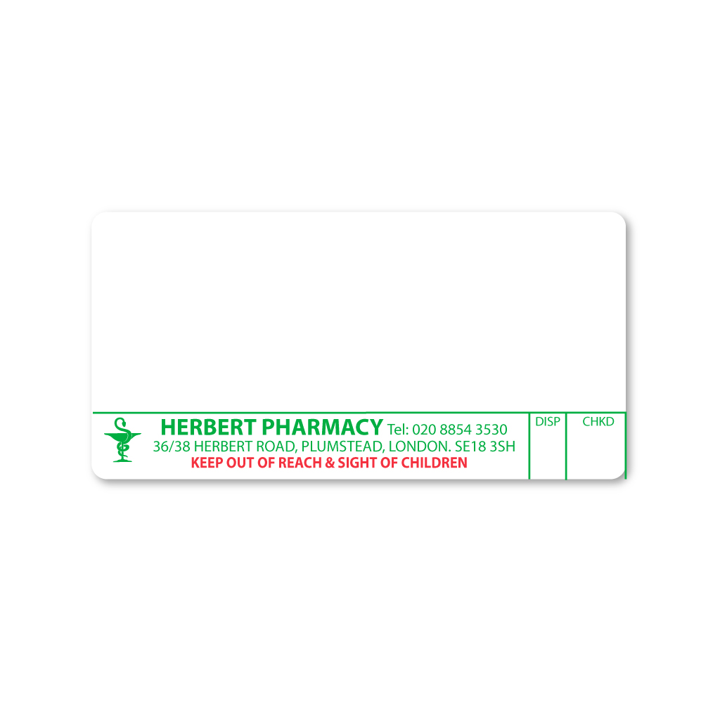 Herbert Pharmacy Labels (SE18 3SH)