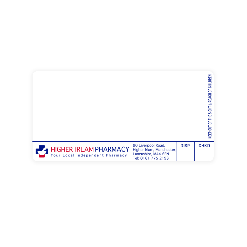 [EMT4189] Roshban Higher Irlam Pharmacy Labels