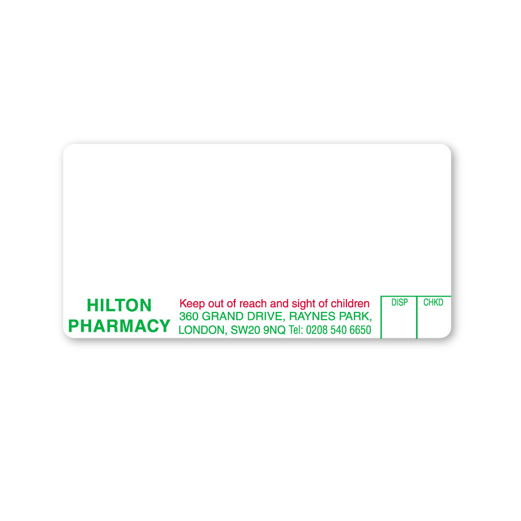 [AZEMT2108] Hilton Pharmacy London Labels