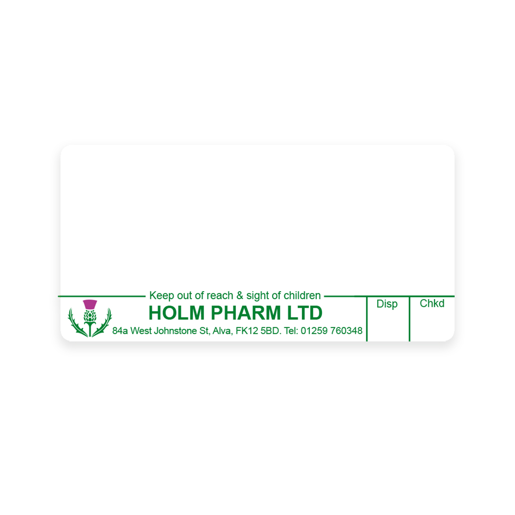 [AZEMT3100] Holm Pharm Ltd Alva Dispensing Labels