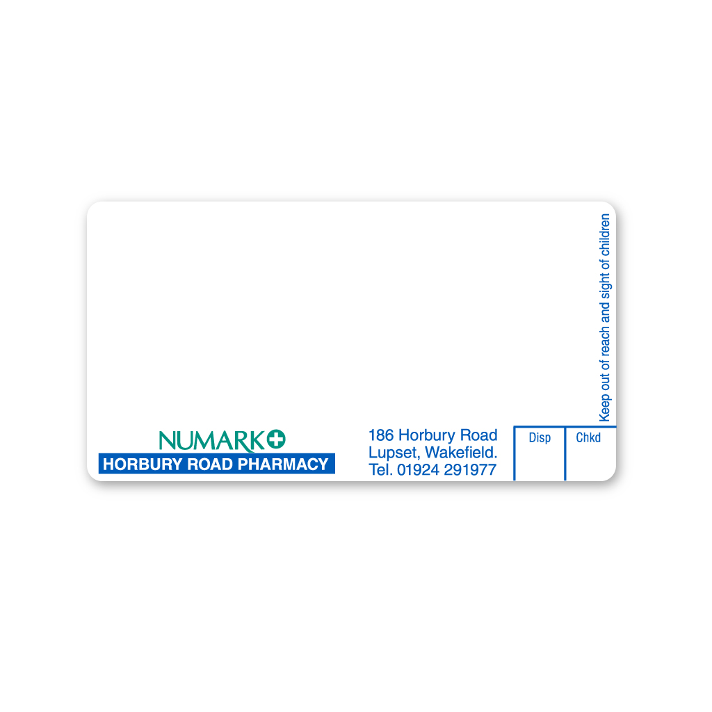 Horbury Road Pharmacy Labels