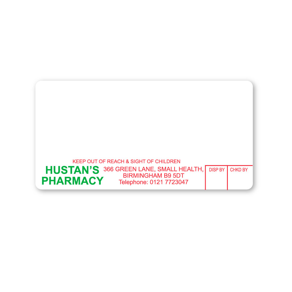 [EMT4581] Hustans Pharmacy Labels