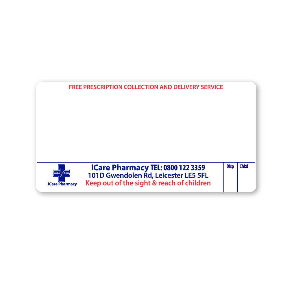iCare Pharmacy Labels (101D Gwendolen Rd)
