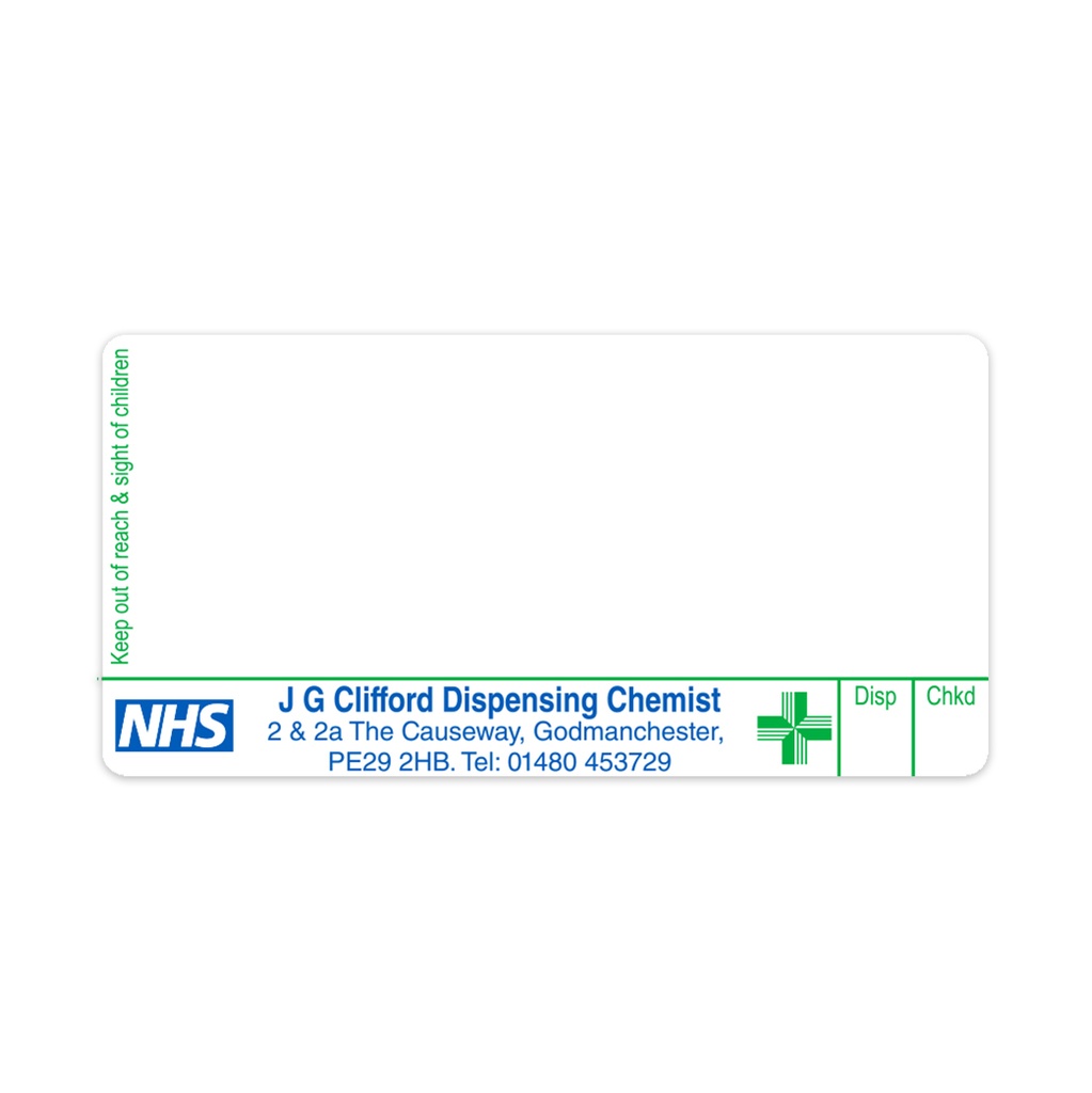John G Clifford Chemist Disp Labels