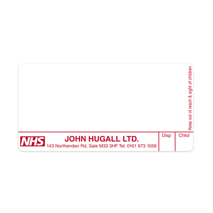 [AZEMT2488] John Hugall Pharmacy Labels HUG001