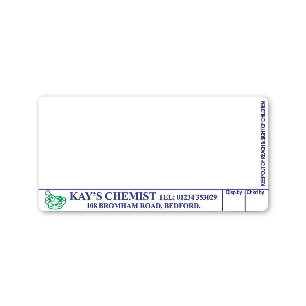 [EMT1128] Kays Chemsit Labels (Bedford)