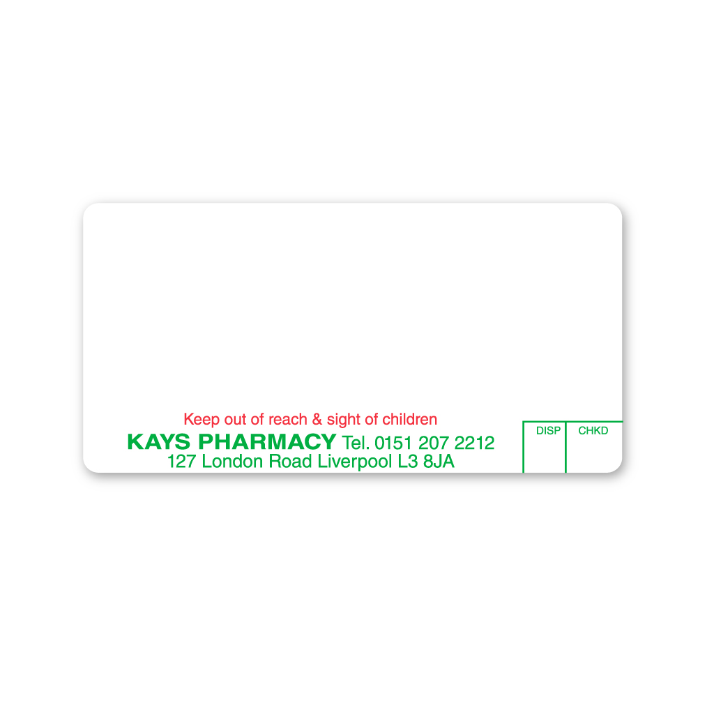 [AZEMT3242] Kays Group Pharmacy (London Road) Labels