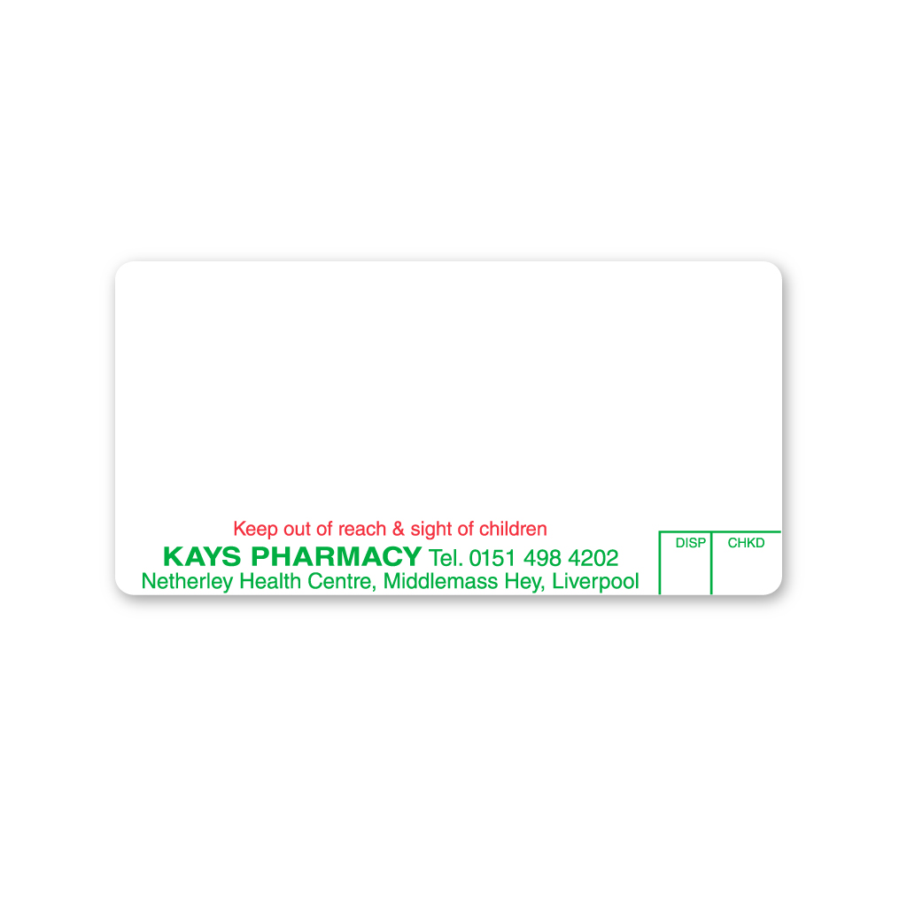 [AZEMT2909] Kays Group Pharmacy (Netherley Health) Labels