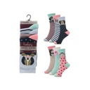 Ladies Cat & Dog Design Socks Pack of 3 