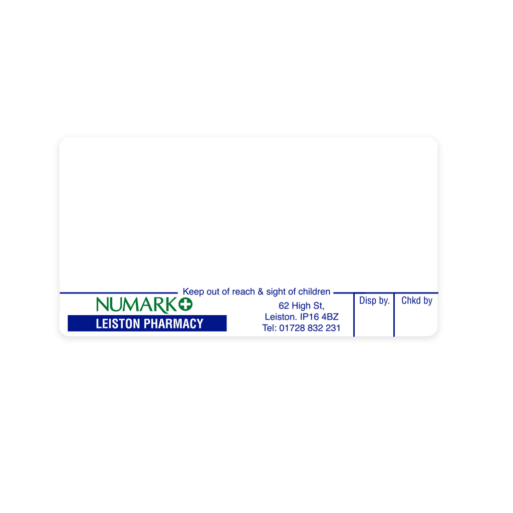 Leiston Pharmacy Labels 70X37