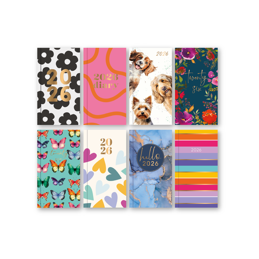 Slim 2026 Diaries In CDU 8 Assorted Designs 