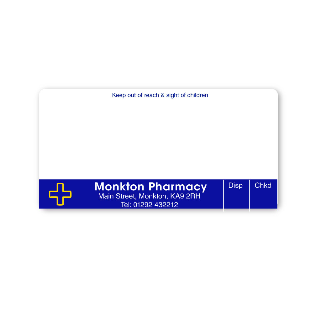 Monkton Pharmacy Labels | EMT Healthcare
