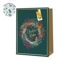 XL Gift Bag Christmas Wreath (Pack of 6)